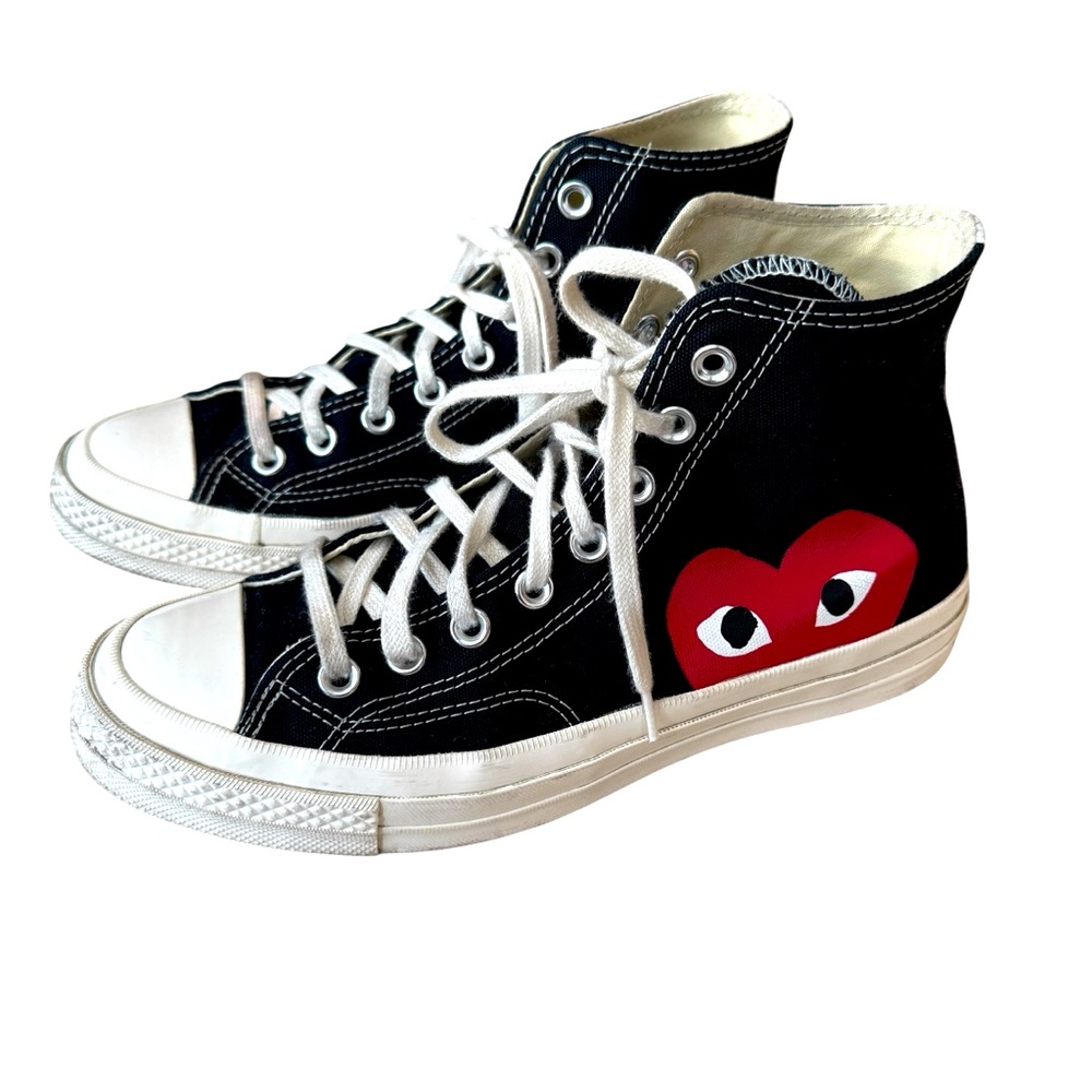 Comme Des Garcons PLAY X Converse Unisex Chuck Taylor High Top Sneakers Size 9